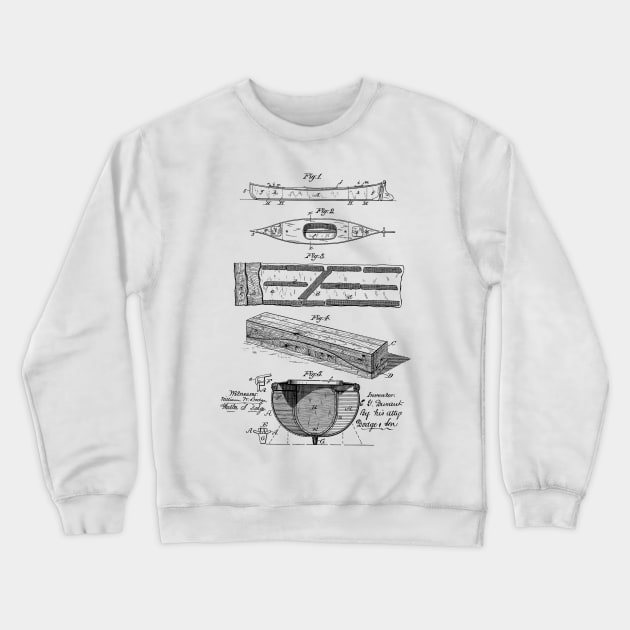 Boat Design Vintage Patent Hand Drawing Crewneck Sweatshirt by TheYoungDesigns